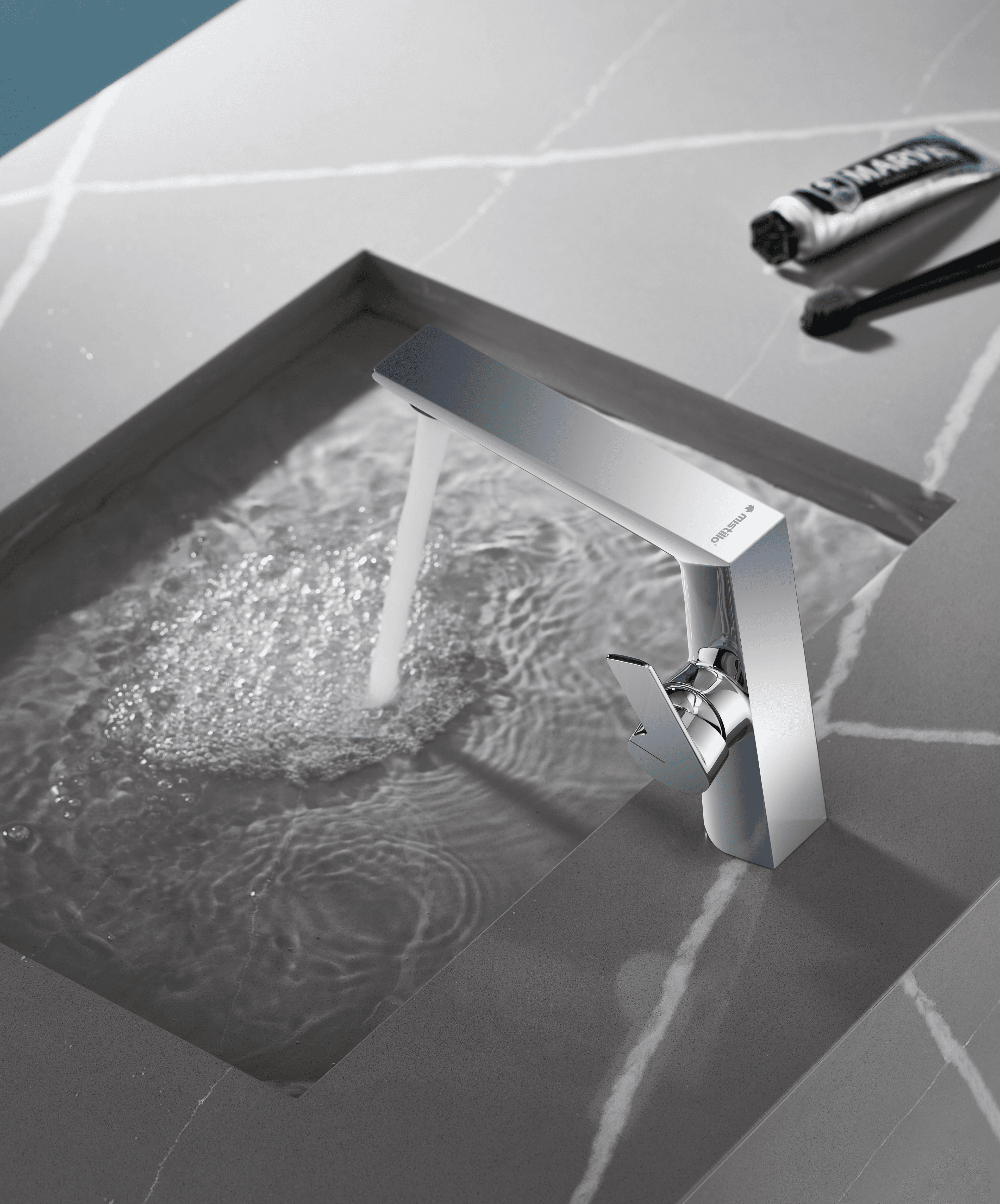 Mıstillo lavabo bataryası yakın çekim